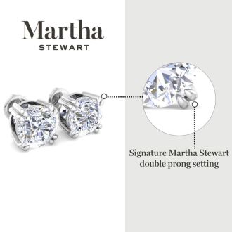 Martha Stewart 2 Carat Lab Grown Diamond Stud Earrings In 14 Karat White Gold