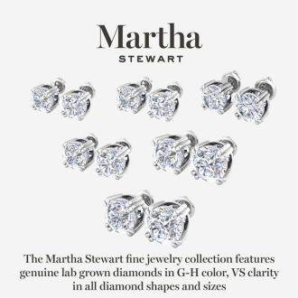 Martha Stewart 2 Carat Lab Grown Diamond Stud Earrings In 14 Karat White Gold