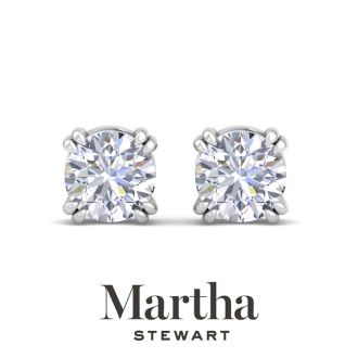 Martha Stewart 2 Carat Lab Grown Diamond Stud Earrings In 14 Karat White Gold
