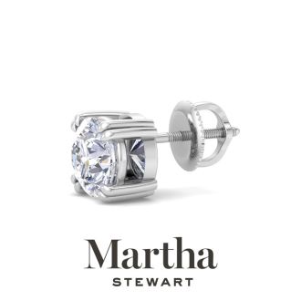 Martha Stewart 2 Carat Lab Grown Diamond Stud Earrings In 14 Karat White Gold