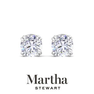 Martha Stewart 3 Carat Lab Grown Diamond Stud Earrings In 14 Karat White Gold