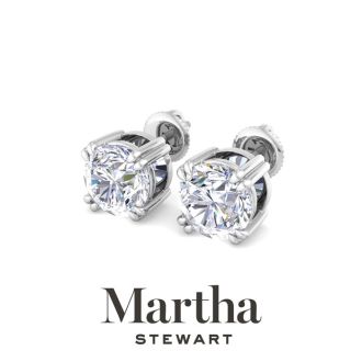 Martha Stewart 3 Carat Lab Grown Diamond Stud Earrings In 14 Karat White Gold