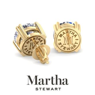 Martha Stewart 4 Carat Lab Grown Diamond Stud Earrings In 14 Karat Yellow Gold