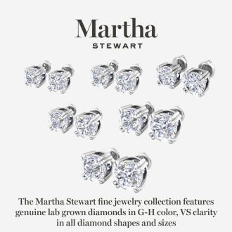 Martha Stewart 4 Carat Lab Grown Diamond Stud Earrings In 14 Karat Yellow Gold