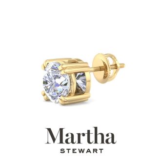 Martha Stewart 4 Carat Lab Grown Diamond Stud Earrings In 14 Karat Yellow Gold