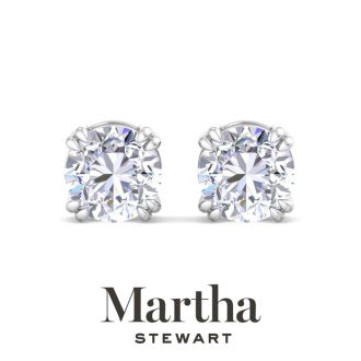Martha Stewart 5 Carat Lab Grown Diamond Stud Earrings In 14 Karat White Gold