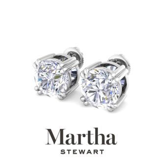 Martha Stewart 5 Carat Lab Grown Diamond Stud Earrings In 14 Karat White Gold