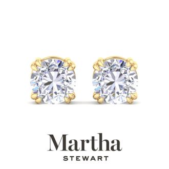 Martha Stewart 5 Carat Lab Grown Diamond Stud Earrings In 14 Karat Yellow Gold