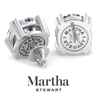 Martha Stewart 8 Carat Lab Grown Diamond Stud Earrings In 14 Karat White Gold