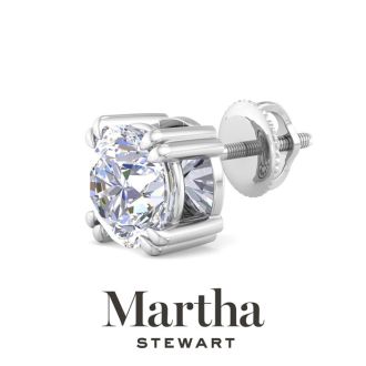 Martha Stewart 8 Carat Lab Grown Diamond Stud Earrings In 14 Karat White Gold