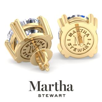 Martha Stewart 8 Carat Lab Grown Diamond Stud Earrings In 14 Karat Yellow Gold