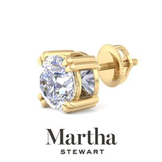Martha Stewart 8 Carat Lab Grown Diamond Stud Earrings In 14 Karat Yellow Gold