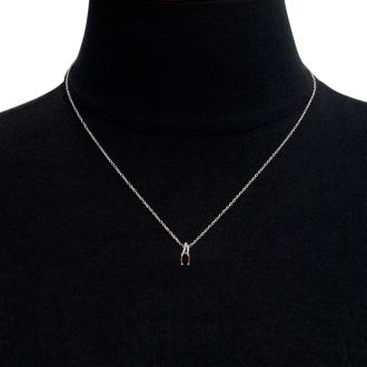 Garnet Necklace: Garnet Jewelry: 1/2ct Oval Shape Garnet and Diamond Necklace in 10k White Gold