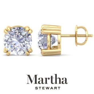 Martha Stewart 10 Carat Lab Grown Diamond Stud Earrings In 14 Karat Yellow Gold