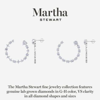 Martha Stewart 3 Carat Lab Grown Diamond Fancy Hoop Earrings In 14 Karat Yellow Gold