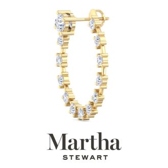 Martha Stewart 3 Carat Lab Grown Diamond Hoop Earrings In 14 Karat Yellow Gold
