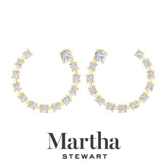 Martha Stewart 3 Carat Lab Grown Diamond Hoop Earrings In 14 Karat Yellow Gold