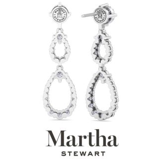 Martha Stewart 4 Carat Lab Grown Diamond Drop Earrings In 14 Karat White Gold