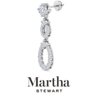 Martha Stewart 4 Carat Lab Grown Diamond Drop Earrings In 14 Karat White Gold