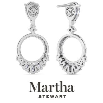 Martha Stewart 3 Carat Pear Shape Lab Grown Diamond Drop Earrings In 14 Karat White Gold