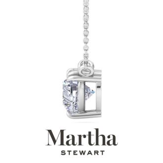 Martha Stewart 3 Carat Heart Shape Lab Grown Diamond Solitaire Necklace In 14K White Gold