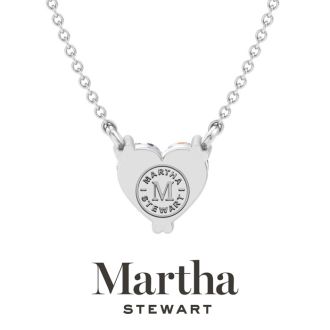 Martha Stewart 2 Carat Heart Shape Lab Grown Diamond Solitaire Necklace In 14K White Gold