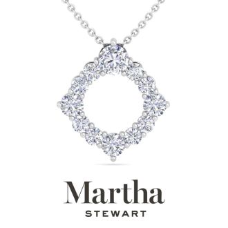 Martha Stewart 4 Carat Lab Grown Diamond Circle Necklace In 14K White Gold