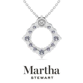 Martha Stewart 4 Carat Lab Grown Diamond Circle Necklace In 14K White Gold