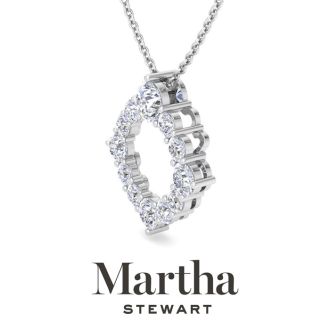 Martha Stewart 4 Carat Lab Grown Diamond Circle Necklace In 14K White Gold