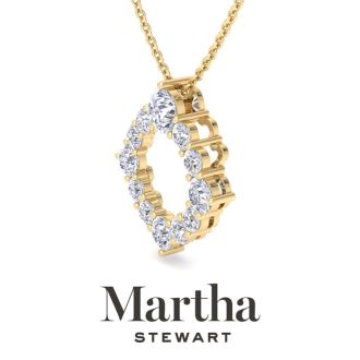 Martha Stewart 4 Carat Lab Grown Diamond Circle Necklace In 14K Yellow Gold