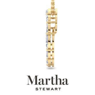 Martha Stewart 4 Carat Lab Grown Diamond Marquise Circle Necklace In 14K Yellow Gold