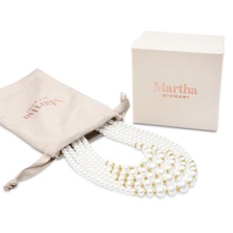 Martha Stewart Five Strand Pearl Necklace In Gold