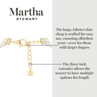 Martha Stewart Traditional Three Strand Pearl Necklace In Gold