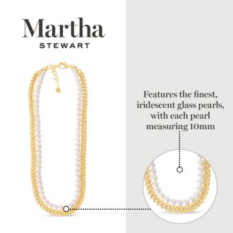 Martha Stewart Pearl and Curb Chain Necklace In Gold, 24 Inches
