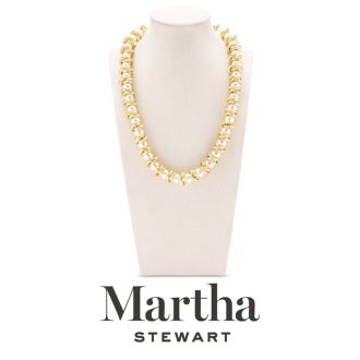 Martha Stewart Elegant Gold and Pearl Necklace, 18 Inches