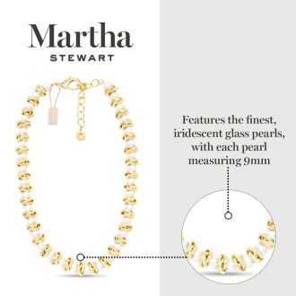 Martha Stewart Elegant Gold and Pearl Necklace, 18 Inches