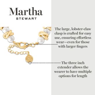 Martha Stewart Elegant Gold and Pearl Bracelet, 7 Inches