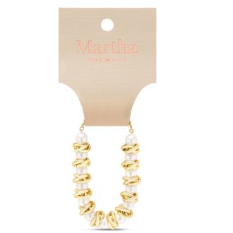 Martha Stewart Elegant Gold and Pearl Bracelet, 7 Inches