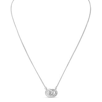 1/4 Carat Diamond Ring Necklace In Platinum Overlay, 18 Inches