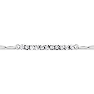 1 Carat Lab Grown Diamond Paperclip Link Bracelet In Sterling Silver, 7 Inches