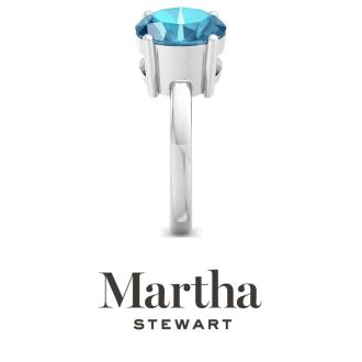 Martha Stewart 3 3/4 Carat Blue Topaz and Pink Sapphire Two Stone Ring In Sterling Silver