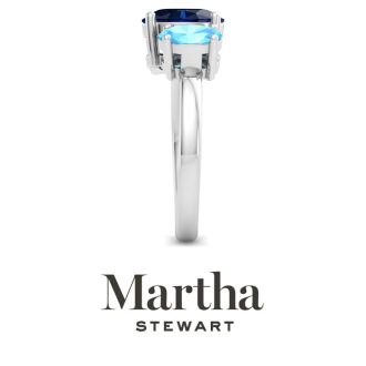 Martha Stewart 2 3/4 Carat Sapphire and Blue Topaz Two Stone Ring In Sterling Silver