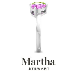 Martha Stewart 2 Carat Peridot and Pink Sapphire Two Stone Ring In Sterling Silver