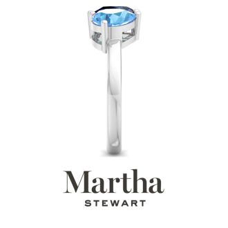 Martha Stewart 2 Carat Sapphire and Blue Topaz Two Stone Ring In Sterling Silver