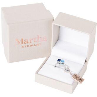 Martha Stewart 2 Carat Sapphire and Blue Topaz Two Stone Ring In Sterling Silver