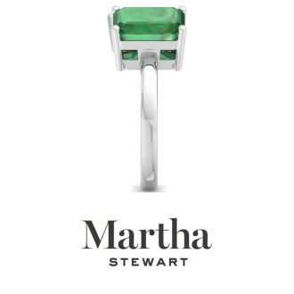 Martha Stewart 4 3/4 Carat Emerald Two Stone Ring In Sterling Silver