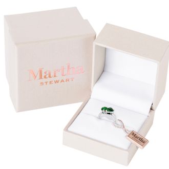 Martha Stewart 2 Carat Emerald Two Stone Ring In Sterling Silver