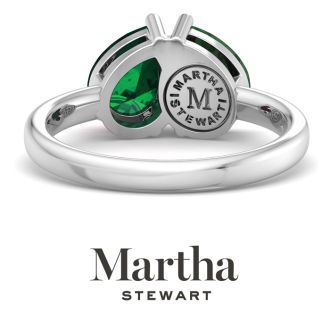 Martha Stewart 2 Carat Emerald Two Stone Ring In Sterling Silver