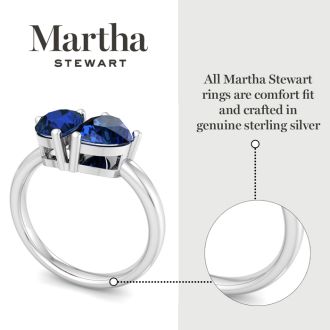 Martha Stewart 2 Carat Sapphire Two Stone Ring In Sterling Silver