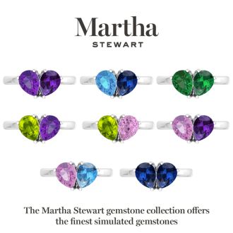 Martha Stewart 2 Carat Sapphire Two Stone Ring In Sterling Silver